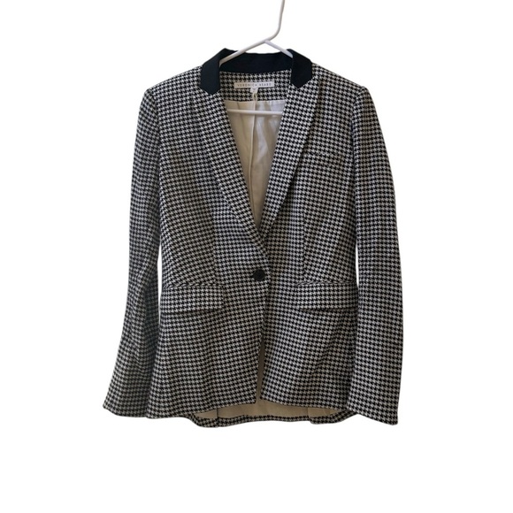 VERONICA BEARD Airlie Houndstooth Dickey Blazer Jacket Black/White Sz 4 - Picture 9 of 9